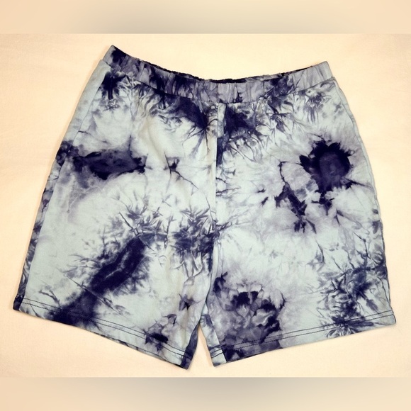 Zella Women’s 2-Piece Lounge Set Size Small Tie Dye Crop Sweatshirt /Shorts Blue - Picture 2 of 9
